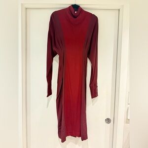 Victoria Beckham Deep Red Long Sleeve Dress